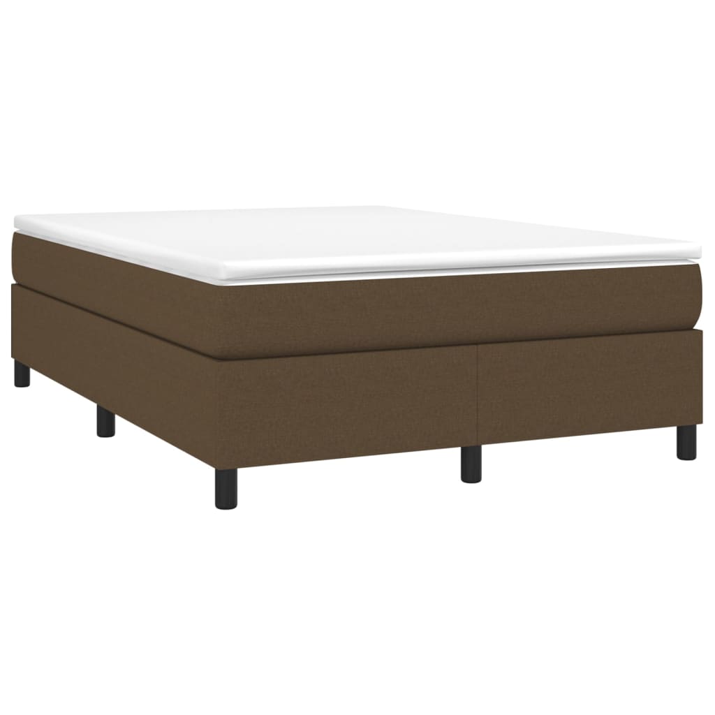 vidaXL Bedframe zonder matras stof donkerbruin 140x200 cm afbeelding