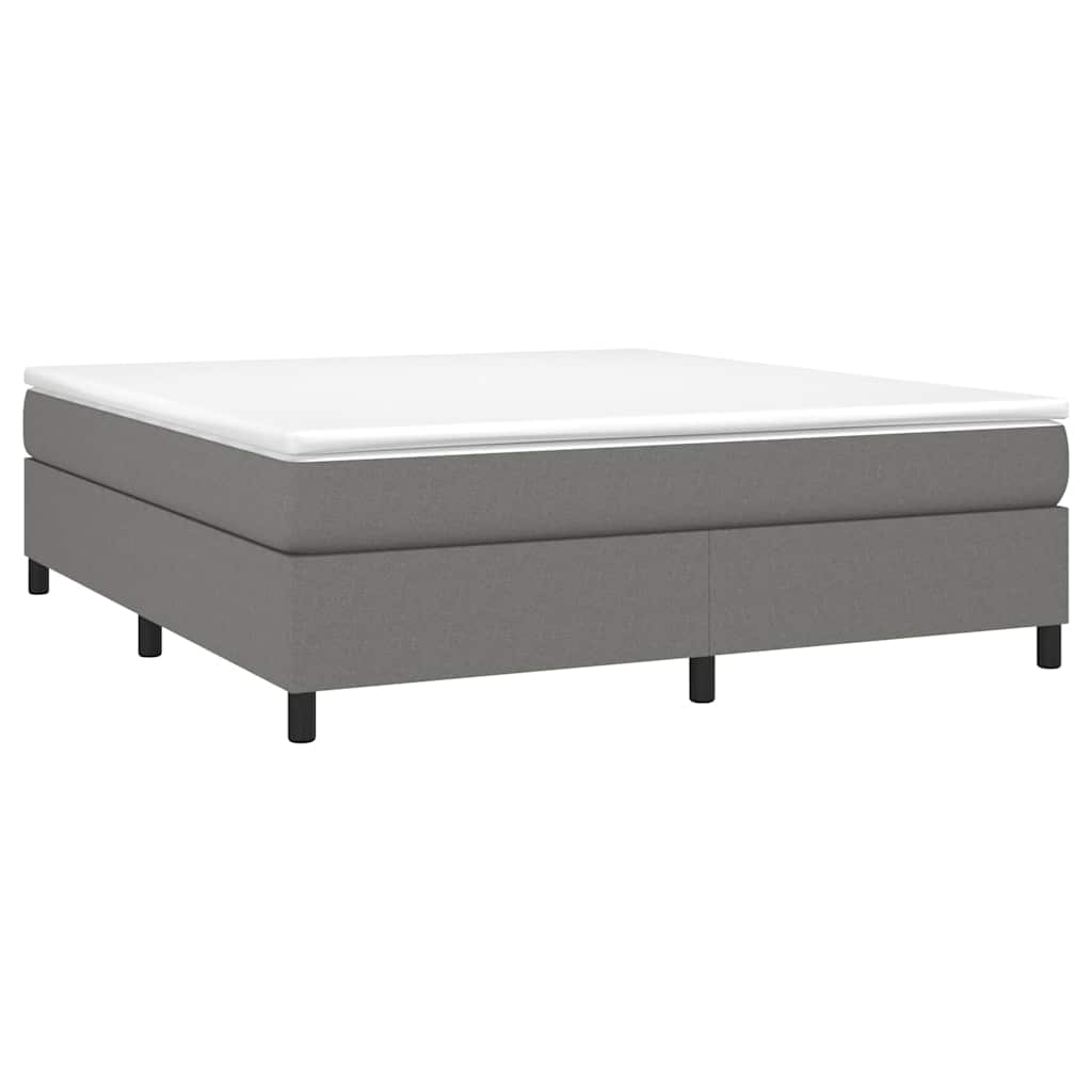 vidaXL Boxspring bed stof donkergrijs 160x200 cm grijs, foto 2