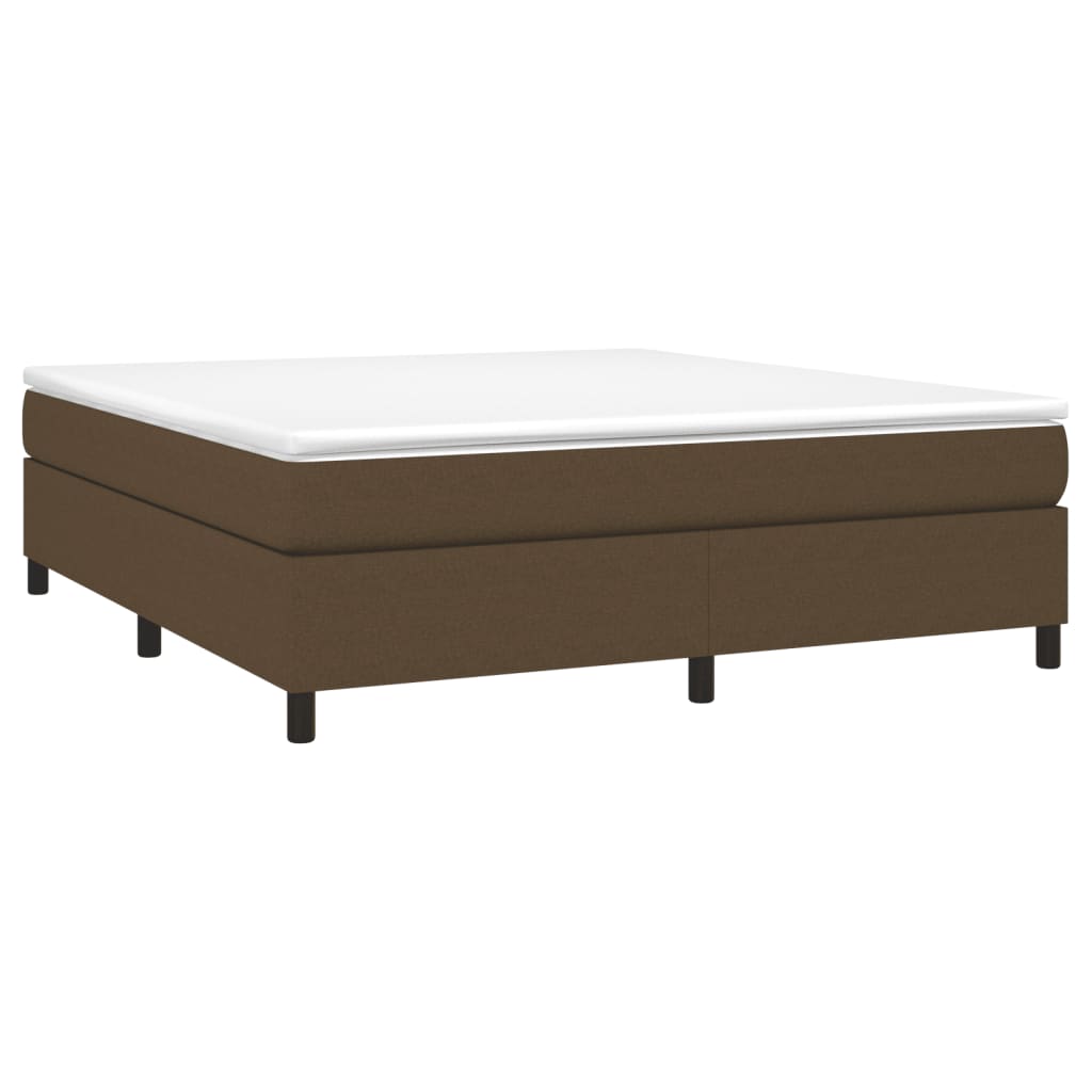 vidaXL Bedframe zonder matras stof donkerbruin 160x200 cm afbeelding