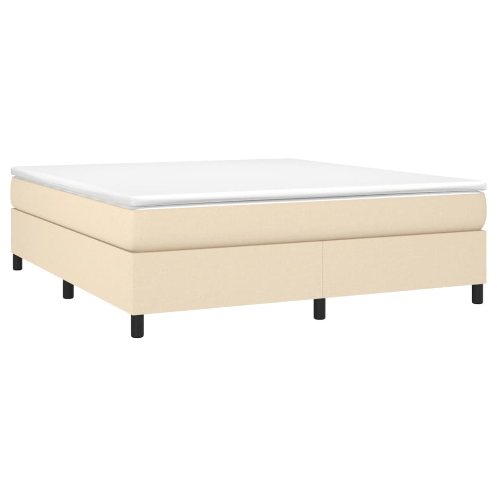 vidaXL Bedframe zonder matras stof crèmekleurig 160x200 cm afbeelding