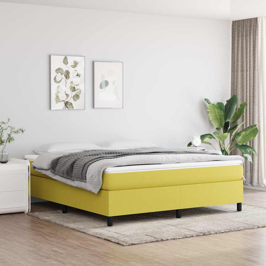vidaXL ��ko kontynentalne, zielona, 160x200 cm, obita tkanin�
