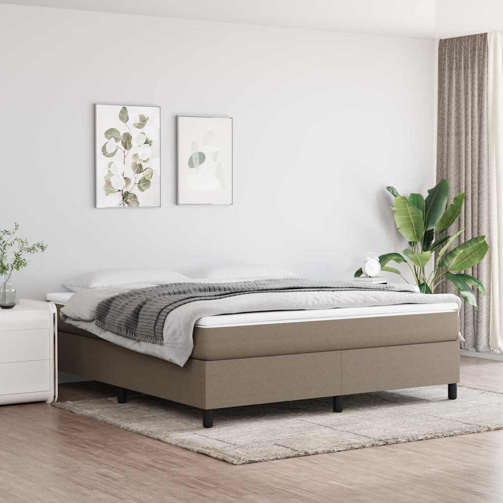 vidaXL ��ko kontynentalne, taupe, 180x200 cm, obita tkanin�