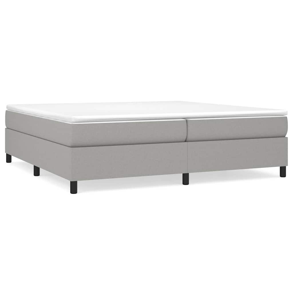 vidaXL Boxspring bed stof lichtgrijs 200x200 cm grijs, foto 3