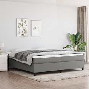 Rám postele s boxspringem tmavě šedý 200 x 200 cm textil - obrázek 1