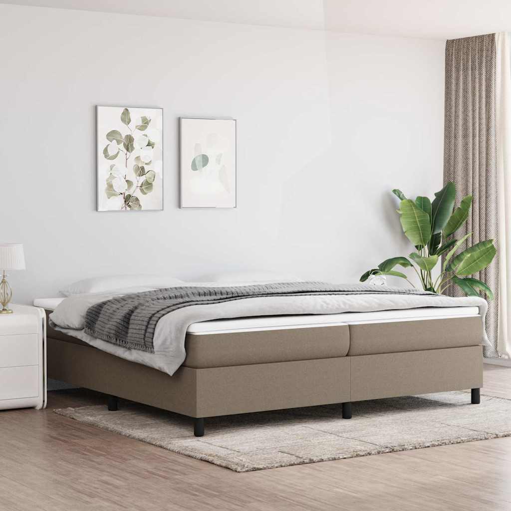 vidaXL ��ko kontynentalne, taupe, 200x200 cm, obita tkanin�