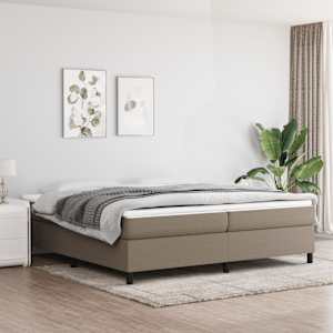 Rám postele s boxspringem taupe 200 x 200 cm textil - obrázek 1
