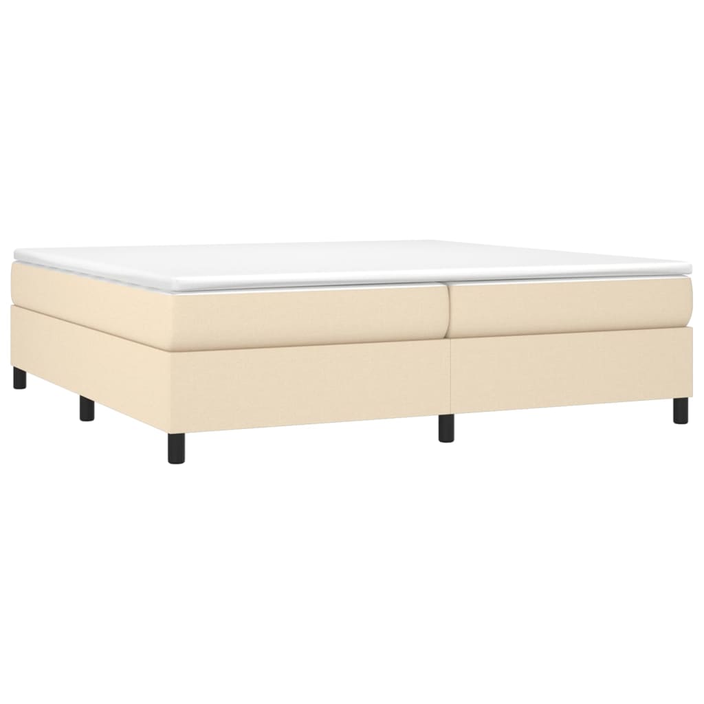 vidaXL Bedframe zonder matras stof crèmekleurig 200x200 cm afbeelding