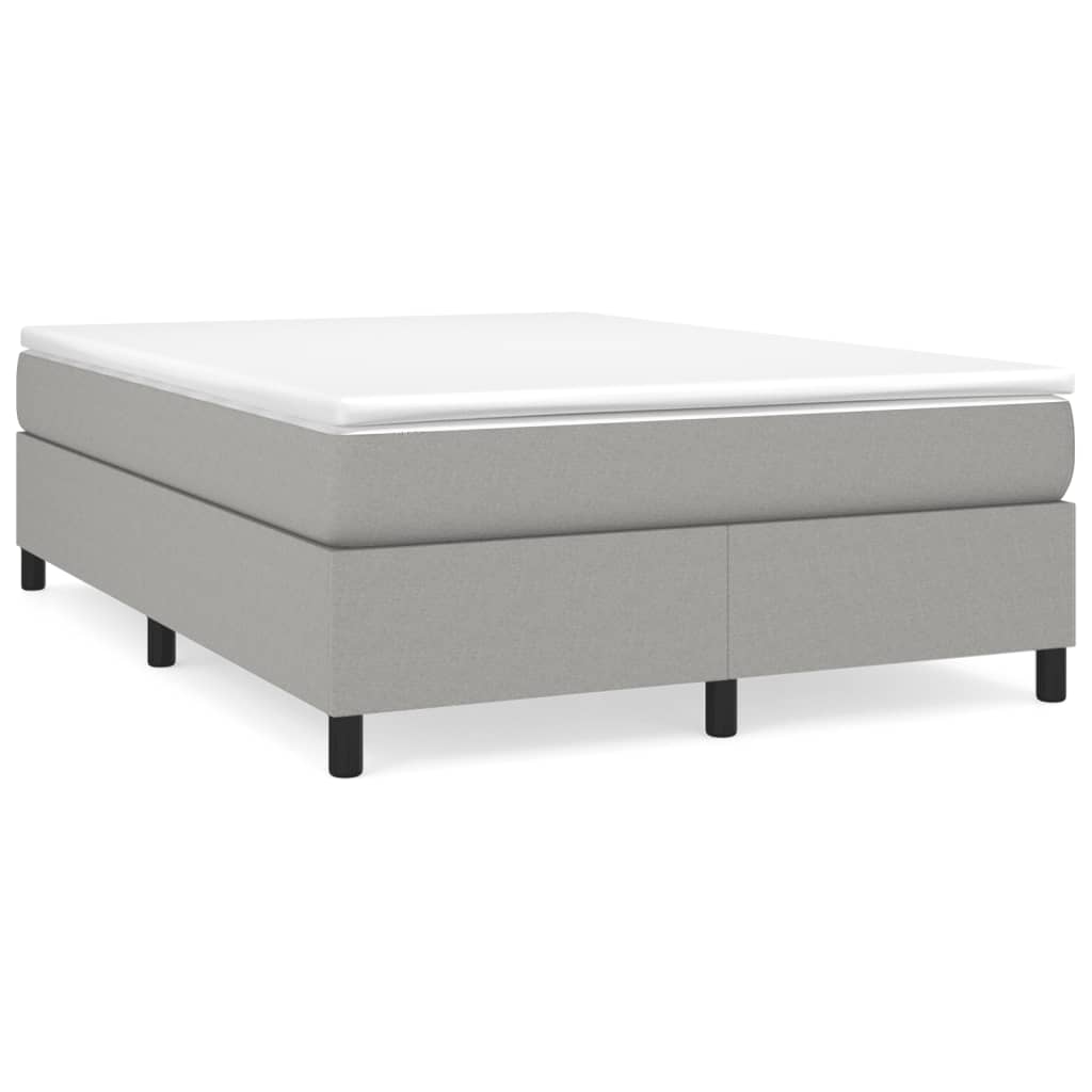 vidaXL Bed Frame without Mattress Light Gray Queen Fabric (US Only)