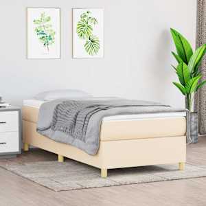 Rám postele s boxspringem krémově 80x200 cm textil - obrázek 1