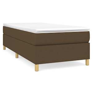 Rám postele s boxspringem tmavě hnědá 90 x 190 cm textil - obrázek 2