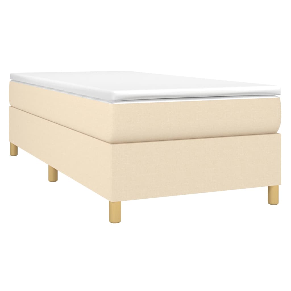 vidaXL Bedframe zonder matras 90x190 cm stof crèmekleurig afbeelding