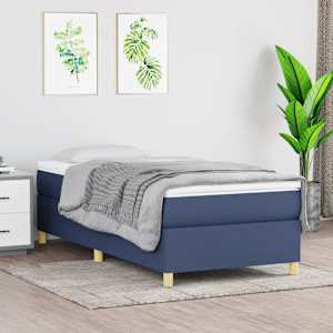 Rám postele s boxspringem modrá 90x190 cm textil - obrázek 1