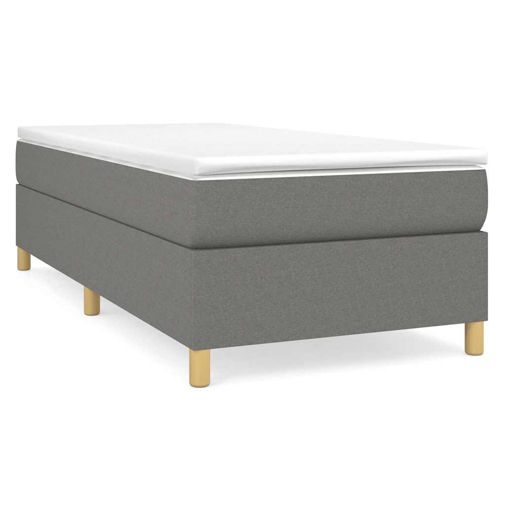 vidaXL Boxspring bed 90x200 cm stof donkergrijs grijs, foto 3