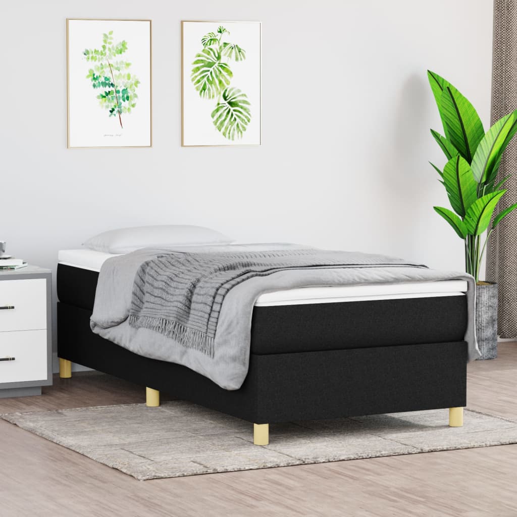 vidaXL Rama ka bez materaca Czarna 90x200 cm Tkanina