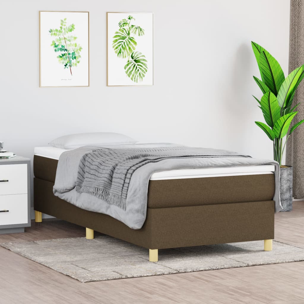 vidaXL Rama ka bez materaca, ciemnobrzowa, 90x200 cm, tkanina