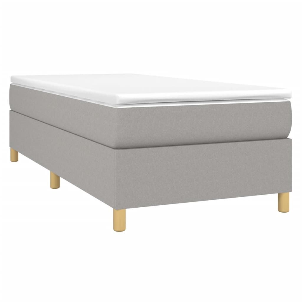 vidaXL Bedframe zonder matras 100x200 cm stof lichtgrijs afbeelding