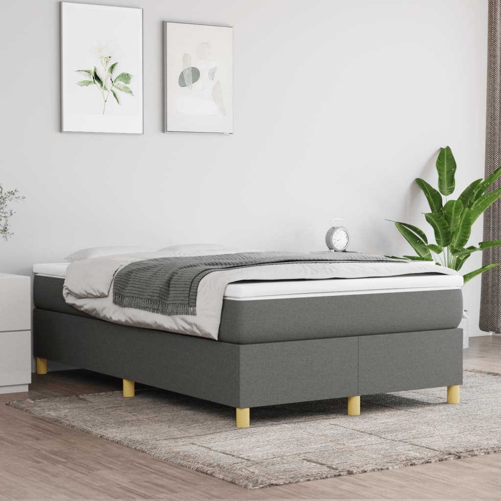 Boxspringbett Dunkelgrau 120×200 cm Stoff