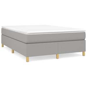 Rám postele s boxspringem světle šedý 140 x 190 cm textil - obrázek 2
