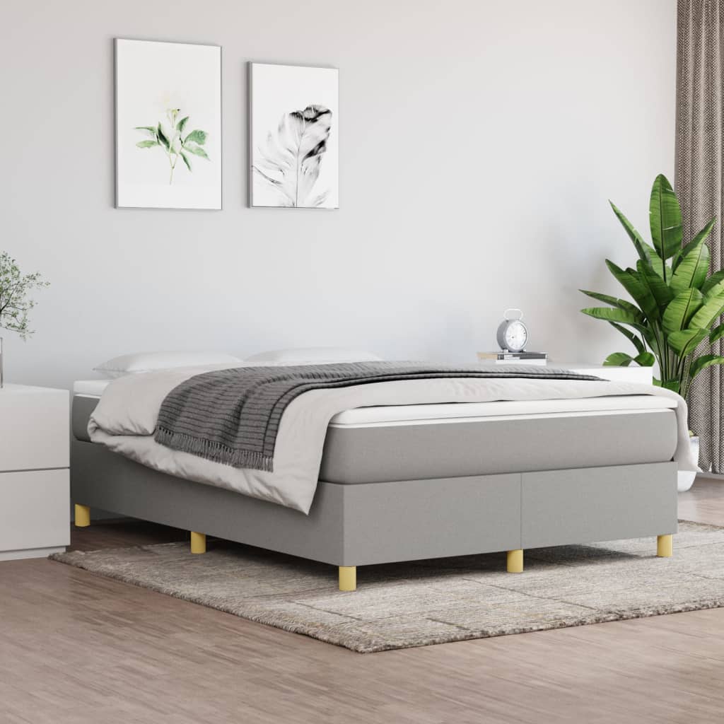 Boxspringbett Hellgrau 140×190 cm Stoff