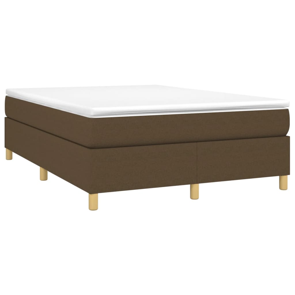 vidaXL Bedframe zonder matras stof donkerbruin 140x190 cm afbeelding
