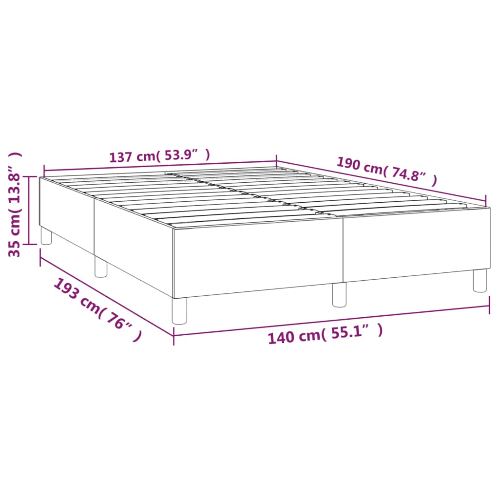 Box spring posteljni okvir krem 140x190 cm blago