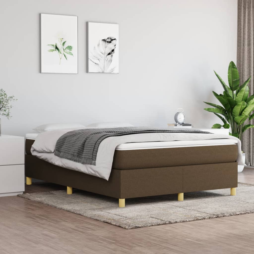 Boxspringbett Dunkelbraun 140×200 cm Stoff