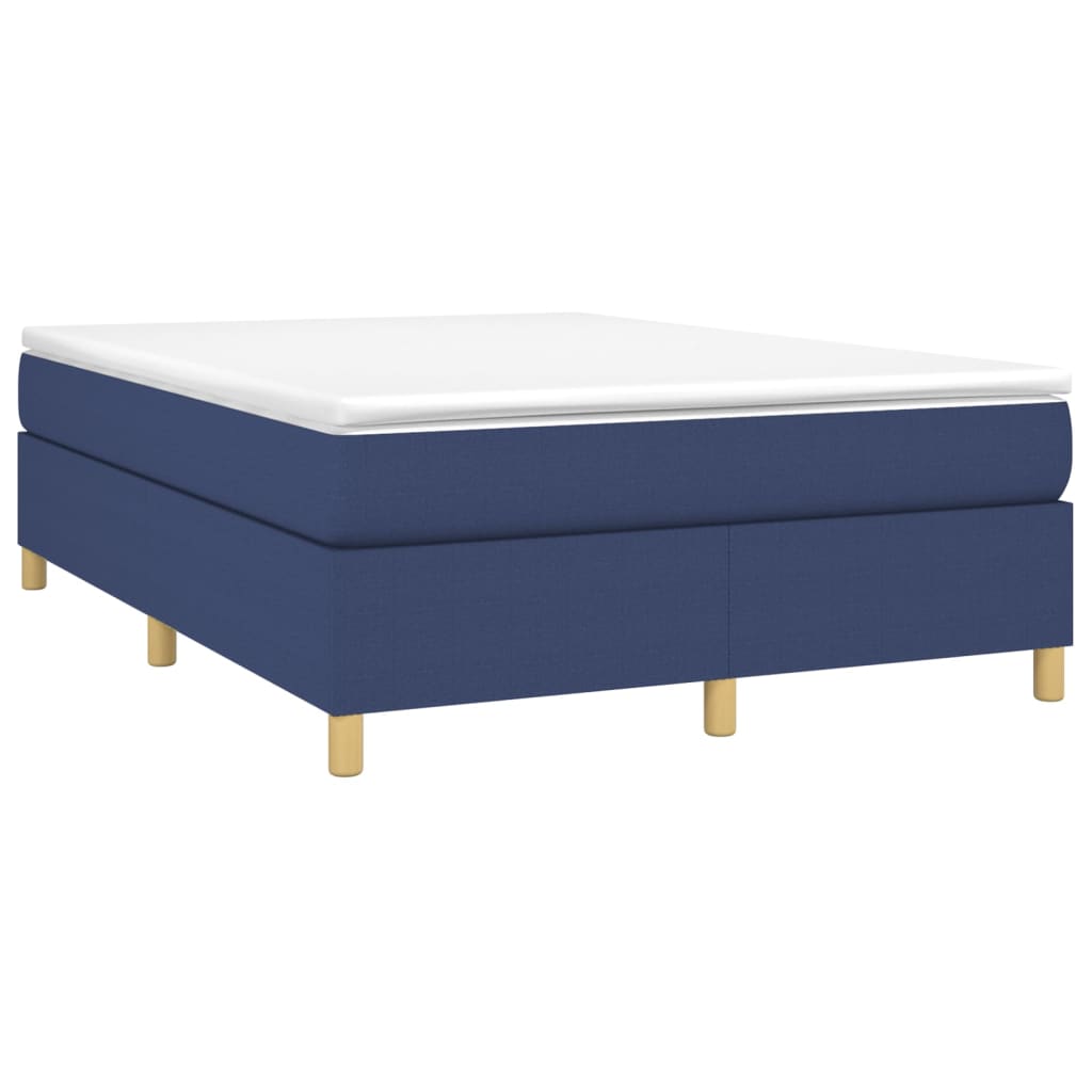 vidaXL Bedframe zonder matras stof blauw 140x200 cm afbeelding