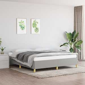 Rám postele s boxspringem světle šedý 180 x 200 cm textil - obrázek 1