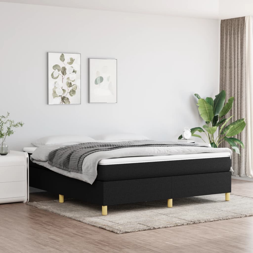 Boxspringbett Schwarz 180×200 cm Stoff