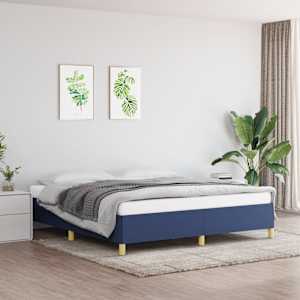 Rám postele s boxspringem modrý 180 x 200 cm textil - obrázek 1