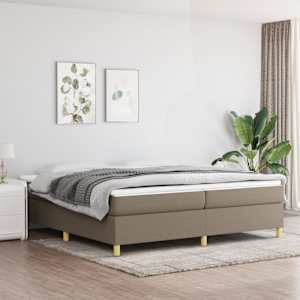 Rám postele s boxspringem taupe 200 x 200 cm textil - obrázek 1