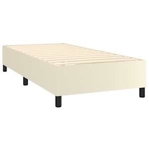Rám postele s boxspringem krémový 80 x 200 cm umělá kůže - obrázek 4