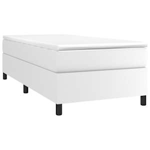 Rám postele s boxspringem bílý 90 x 190 cm umělá kůže - obrázek 3