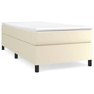 Rám postele s boxspringem krémový 90 x 190 cm umělá kůže - obrázek 2