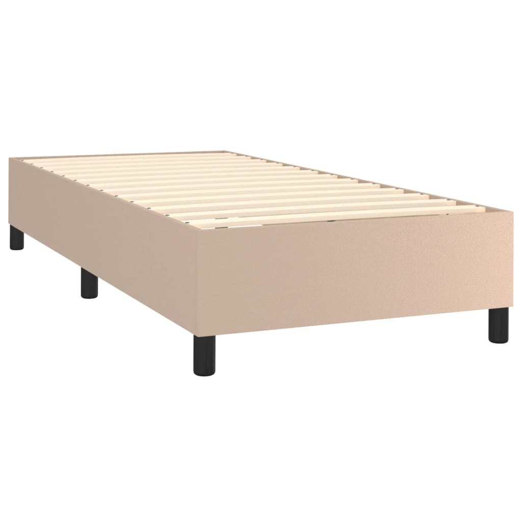 Cadru de pat box spring, cappuccino, 90x190 cm, piele ecologică