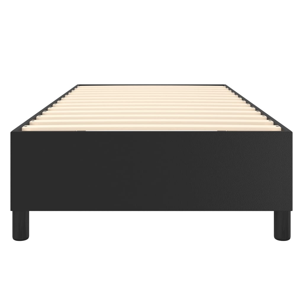Cadru de pat box spring, negru, 90x200 cm, piele ecologică