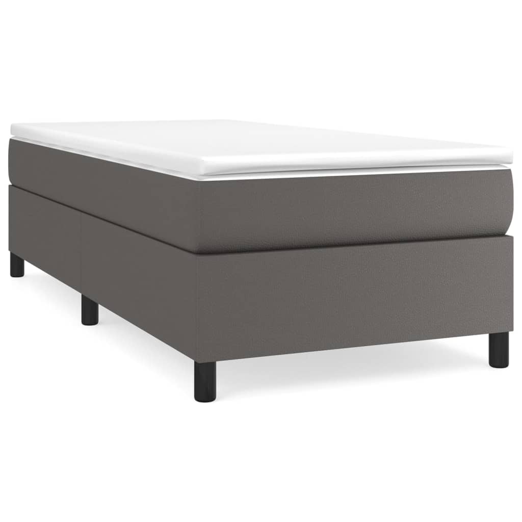 vidaXL Rám postele šedý 90 x 200 cm umělá kůže