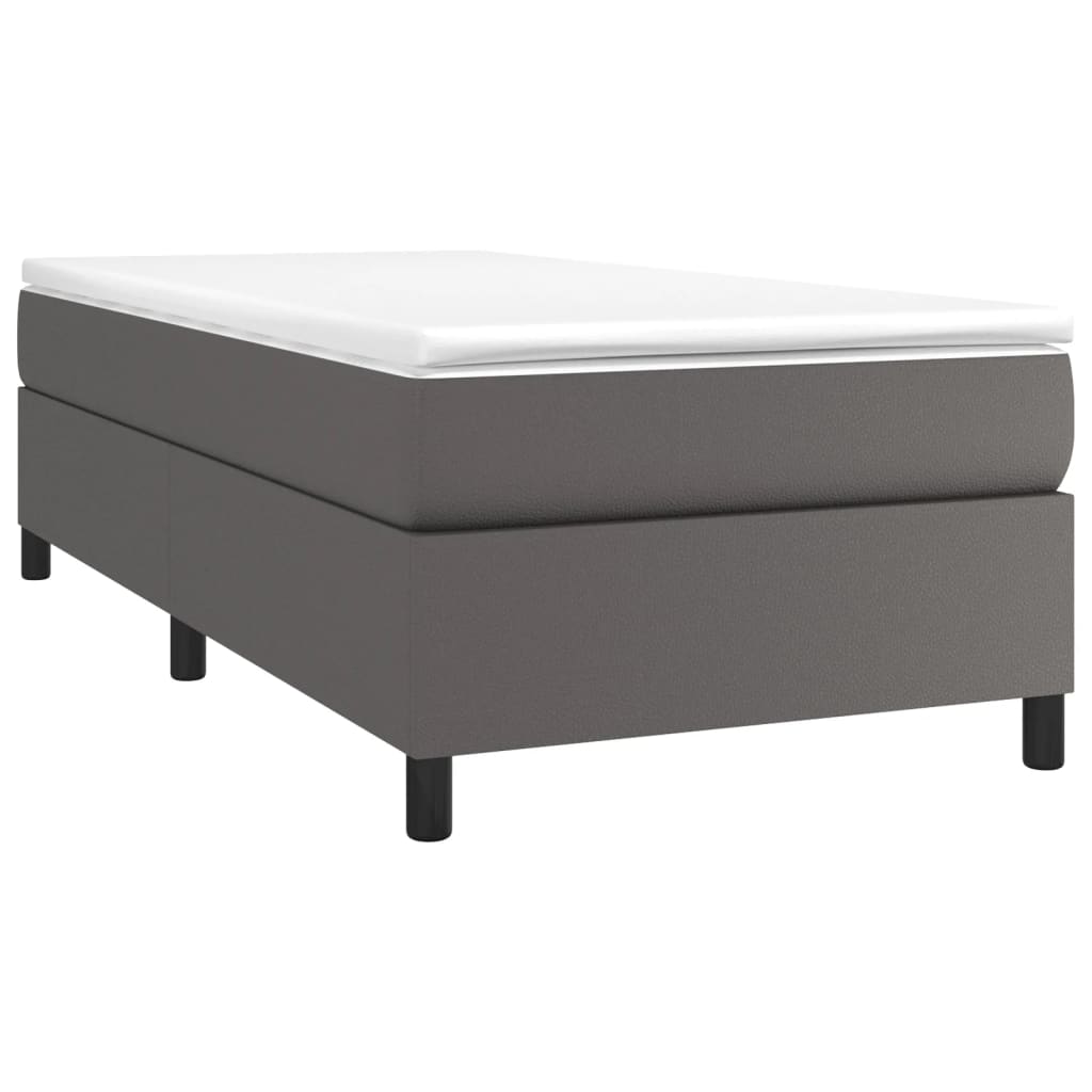 vidaXL Bedframe kunstleer grijs 90x200 cm afbeelding