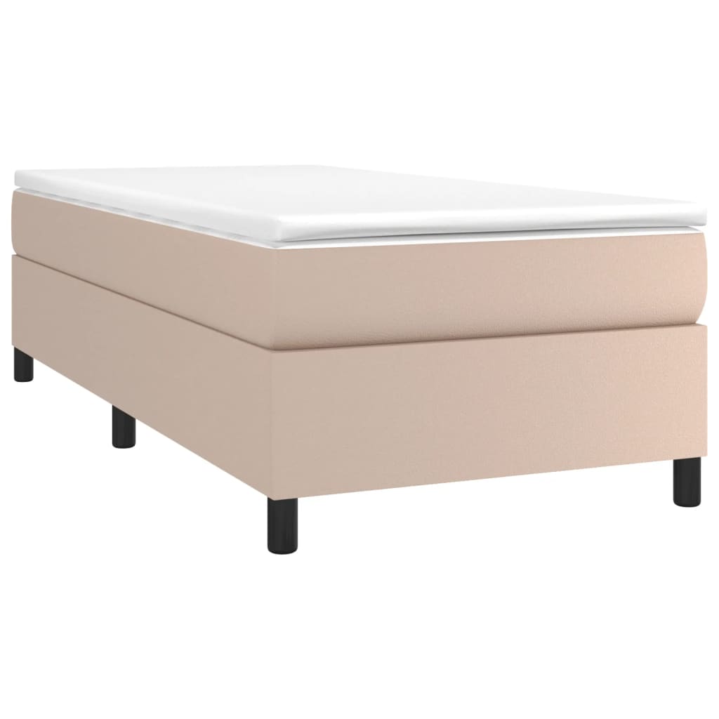 vidaXL Bedframe kunstleer cappuccinokleurig 90x200 cm afbeelding
