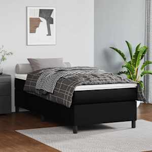 Rám postele s boxspringem černá 100 x 200 cm umělá kůže - obrázek 1