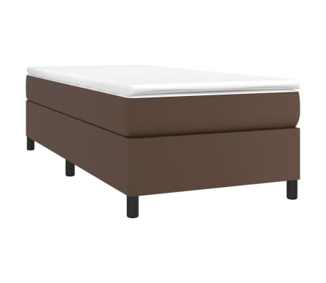 vidaXL Cadru de pat box spring, maro, 100x200 cm, piele ecologică