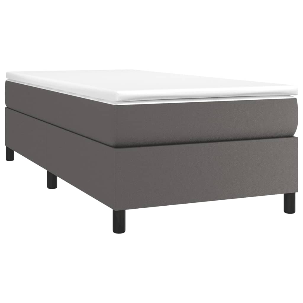 vidaXL Bedframe kunstleer grijs 100x200 cm afbeelding