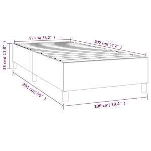Rám postele s boxspringem šedá 100 x 200 cm umělá kůže - obrázek 9