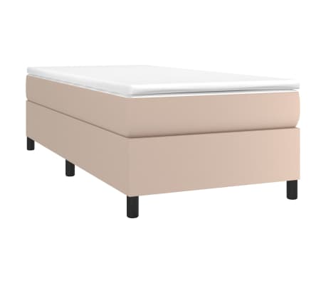 vidaXL Okvir kreveta s oprugama boja cappuccina 100x200cm umjetna koža