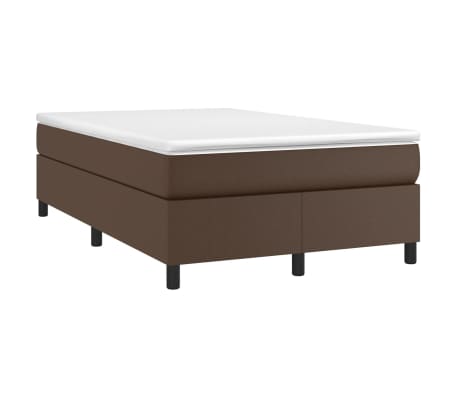 vidaXL Cadru de pat box spring, maro, 120x200 cm, piele ecologică