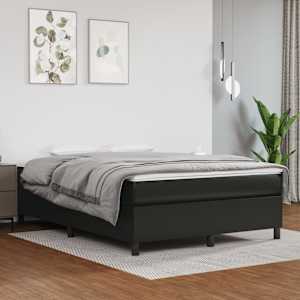 Rám postele s boxspringem černá 140 x 190 cm umělá kůže - obrázek 1