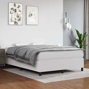 Rám postele s boxspringem bílá 140 x 190 cm umělá kůže - obrázek 1