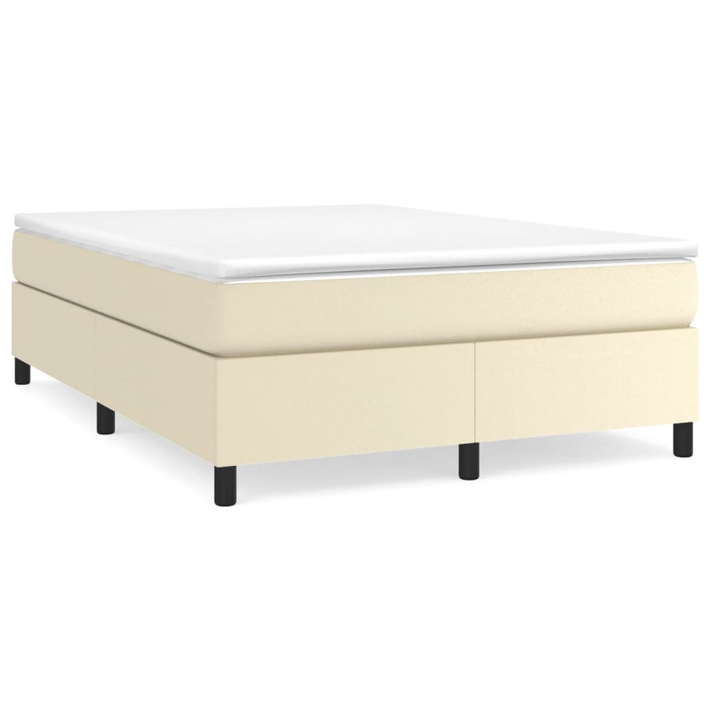 VidaXL Rám Na Boxspring Posteľ, Krémový 140x190 Cm, Umelá Koža