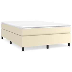 Rám postele s boxspringem krémová 140 x 190 cm umělá kůže - obrázek 2