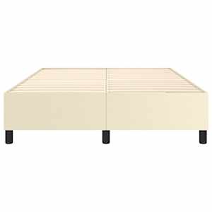 Rám postele s boxspringem krémová 140 x 190 cm umělá kůže - obrázek 5
